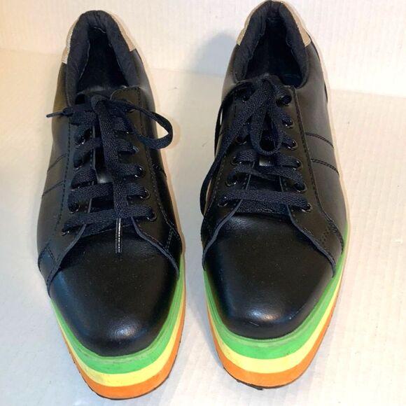 VERY VOLATILE Los Angeles Rainbow Platform Retro Y2K 80s Sneakers Womens Size 10 - Picture 4 of 14
